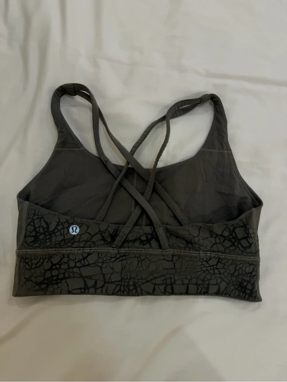 lululemon athletica Charcoal Gray Cracked-Print Sports Bra